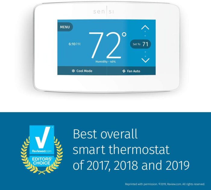 EMERSON Sensi Touch Wi-Fi Smart Thermostat with Touchscreen Color Display, Works with Alexa, Energy Star Certified, C-wire Required, ST75W , White - Image 10