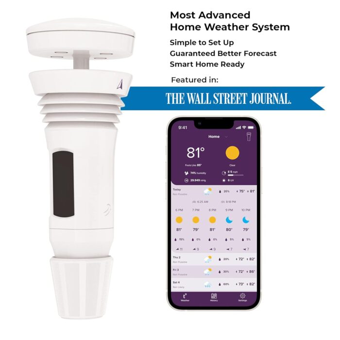 Tempest Weather System with Built-in Wind Meter, Rain Gauge, and Accurate Weather Forecasts, Wireless, App and Alexa Enabled - Image 4