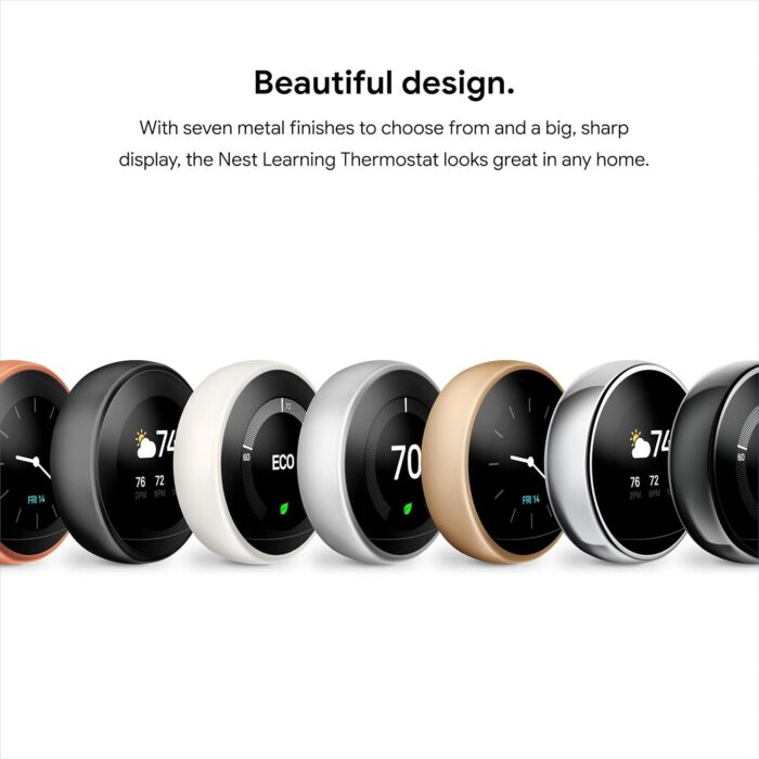 Google Nest Learning Thermostat - 3rd Gen (2015) - Programmable Smart Thermostat for Home - Works with Alexa - Polished Steel - Image 11