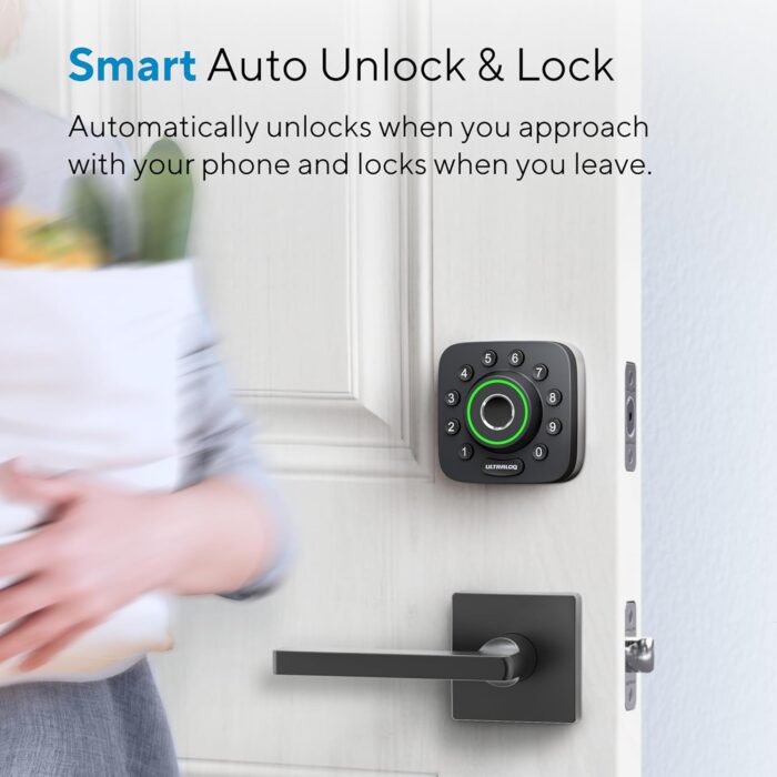 ULTRALOQ Smart Lock U-Bolt Pro, 7-in-1 Fingerprint Keyless Entry Door Lock with App Control, Anti-peep Keypad, Auto Unlock, Auto Lock, IP65 Waterproof - Image 5