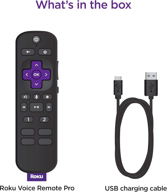 D&H Distributing 129886 Roku Voice Remote Pro with TV Controls Black - Image 6