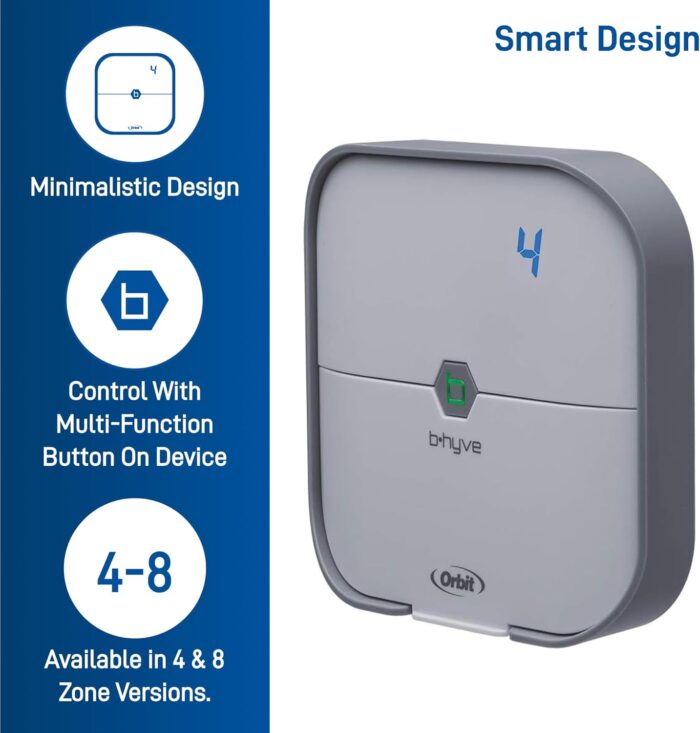 Orbit 57915 B-hyve 4-Zone Smart Sprinkler Controller, Gray - Image 5