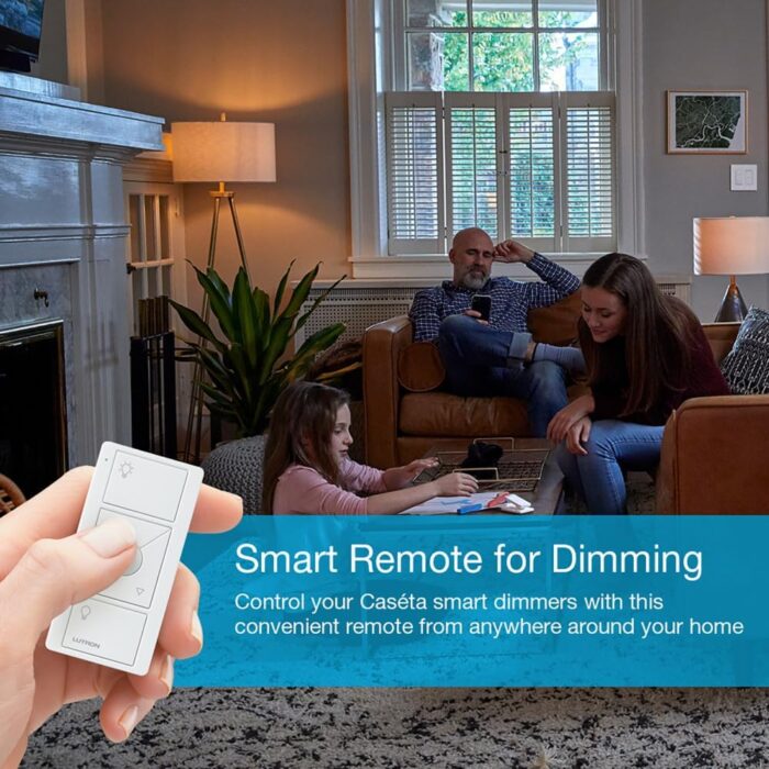 Lutron Pico Remote for Caseta Smart Dimmer Switch, 3-Button Control with Raise/Lower and Preset Lighting Level, For Table Top or Wallmount Use, PJ2-3BRL-WH-L01R, White - Image 2