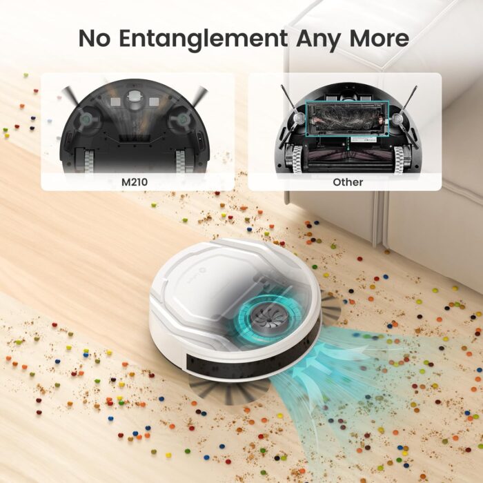 Lefant Robot Vacuum Cleaner, Strong Suction, 120 Mins Runtime, Slim, Low Noise, Automatic Self-Charging, Wi-Fi/App/Alexa Control, Ideal for Pet Hair Hard Floor and Daily Cleaning, M210 - Image 4