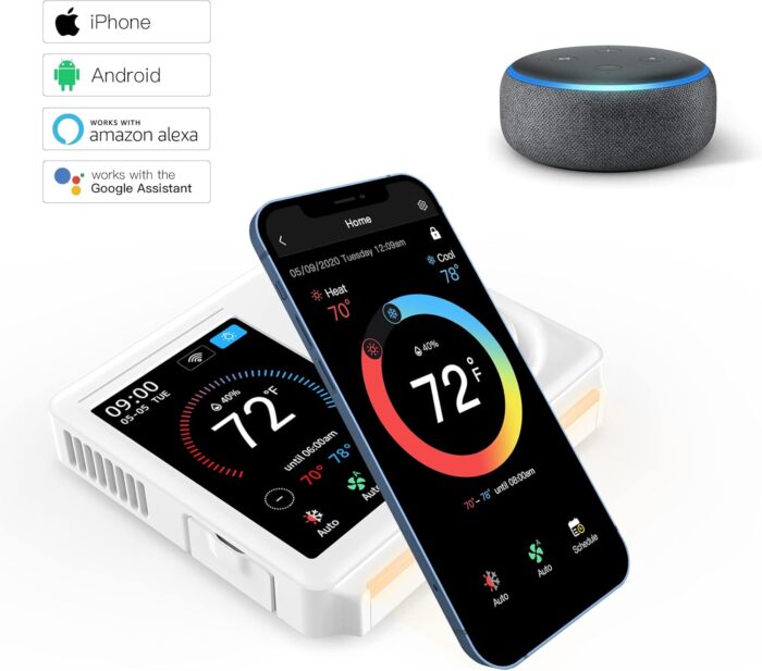 Vine TJ-610E Wi Fi 7 Day and 8 Period Programmable 5th Generation Smart Home Thermostat, Compatible with Amazon Alexa, Google Assistant, and Vine App - Image 8