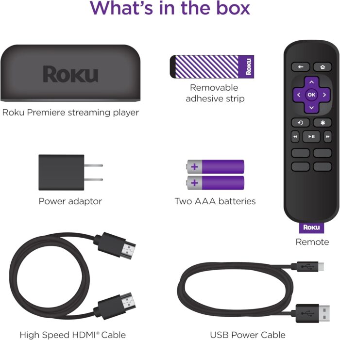 Roku Premiere | HD/4K/HDR Streaming Media Player, Simple Remote and Premium HDMI Cable, Black - Image 5