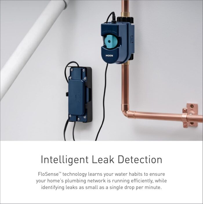 Moen Flo Smart Water Monitor and Automatic Shutoff Sensor, Wi-Fi Connected Water Leak Detector for 1-Inch Diameter Pipe, 900-006 - Image 7