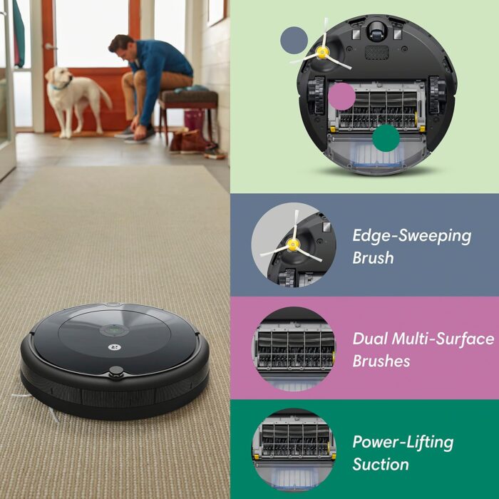 iRobot Roomba 694 Robot Vacuum-Wi-Fi Connectivity, Personalized Cleaning Recommendations, Works with Alexa, Good for Pet Hair, Carpets, Hard Floors, Self-Charging - Image 3