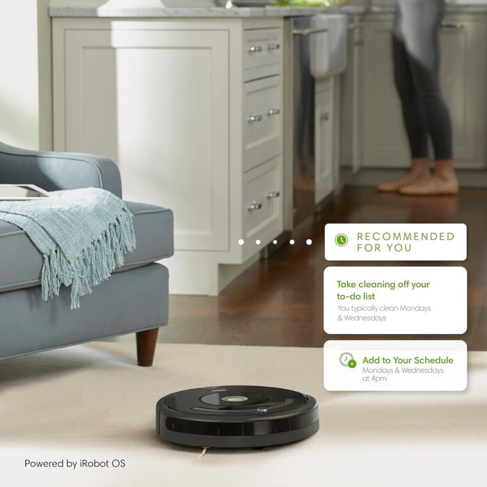 iRobot Roomba Vac Robot Vacuum (Q0120) - Easy to use, Power-Lifting Suction, Multi-Surface Cleaning, Smart Navigation Cleans in Neat Rows, Self-Charging, Alexa, 675 - Image 4