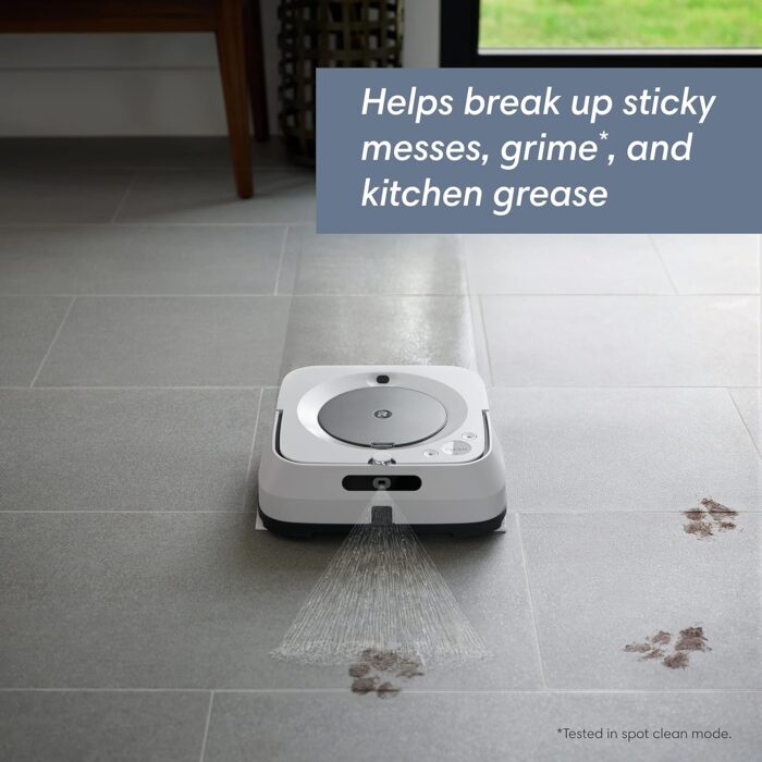 iRobot Braava Jet M6 (6110) Ultimate Robot Mop- Wi-Fi Connected, Precision Jet Spray, Smart Mapping, Works with Alexa, Ideal for Multiple Rooms, Recharges and Resumes, White - Image 3
