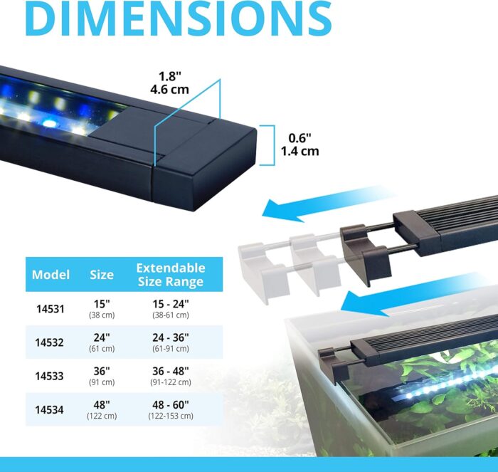 Fluval Aquasky 2.0 LED Aquarium Lighting, 27 Watts, 36-46 Inches - Image 7