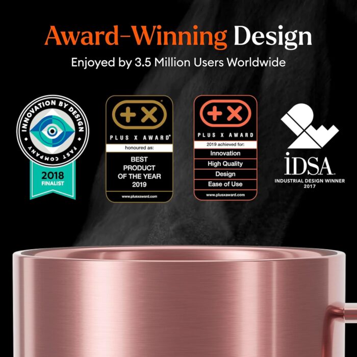 Ember Temperature Control Smart Mug 2, 10 Oz, App-Controlled Heated Coffee Mug with 80 Min Battery Life and Improved Design, Rose Gold - Image 7