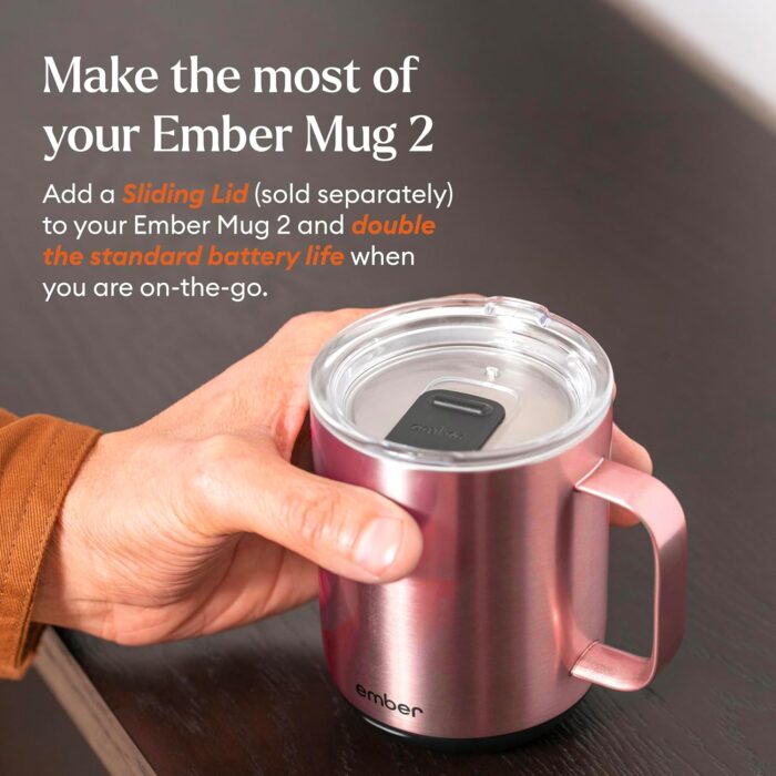 Ember Temperature Control Smart Mug 2, 10 Oz, App-Controlled Heated Coffee Mug with 80 Min Battery Life and Improved Design, Rose Gold - Image 4