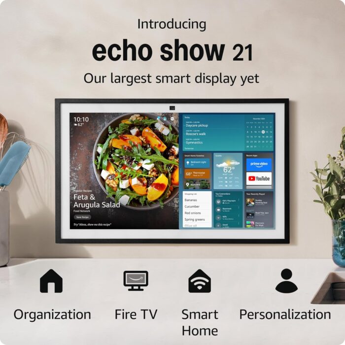 Introducing Amazon Echo Show 21 | A stunning 21" smart kitchen TV for home organization with Alexa