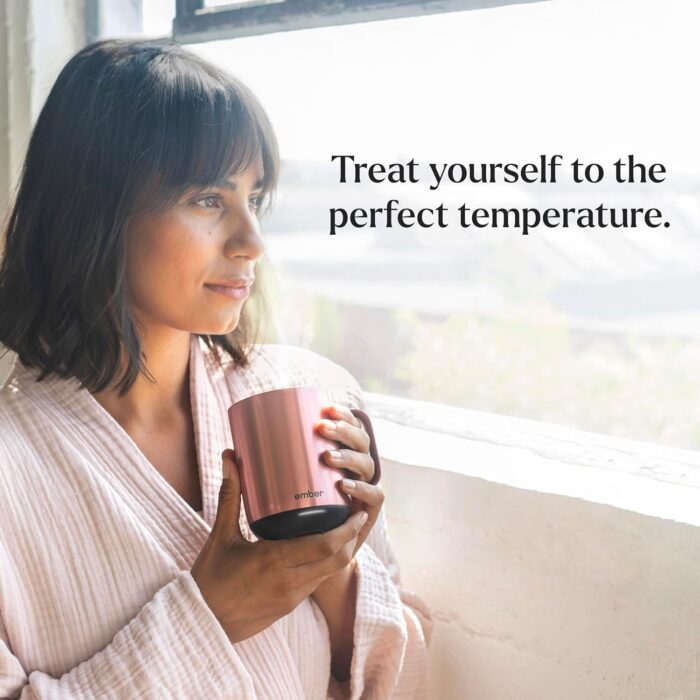 Ember Temperature Control Smart Mug 2, 10 Oz, App-Controlled Heated Coffee Mug with 80 Min Battery Life and Improved Design, Rose Gold - Image 8