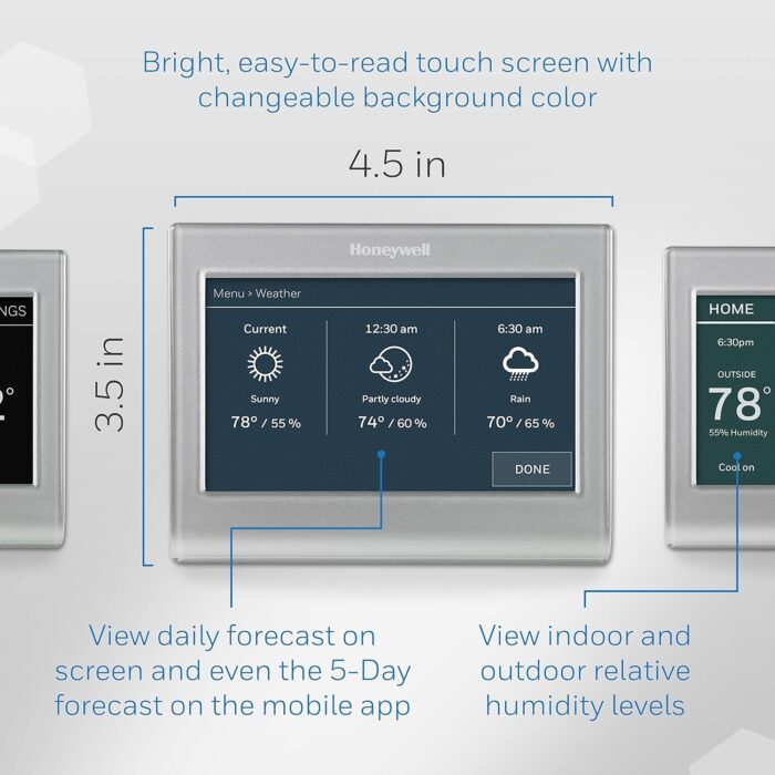 Honeywell Home RTH9585WF1004 Wi-Fi Smart Color Thermostat, 7 Day Programmable, Touch Screen, Energy Star, Alexa Ready - Image 3