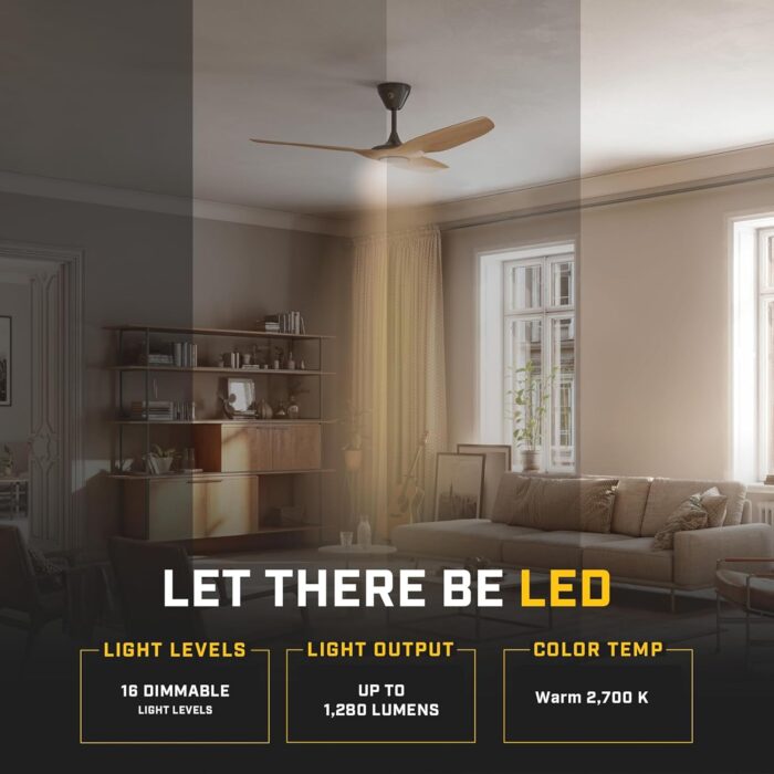 Big Ass Fans – Haiku L, Smart Ceiling Fan – Energy Efficient Cooling for Home, Bedroom, Office, Living Space, and More – 16 Lighting Settings with 7 Speed Settings – 52” - Black - Image 6