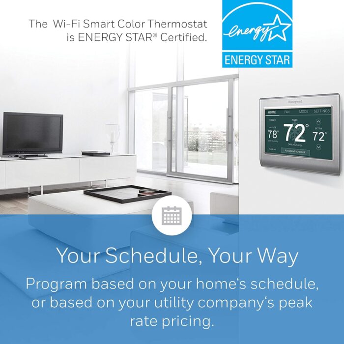 Honeywell Home RTH9585WF1004 Wi-Fi Smart Color Thermostat, 7 Day Programmable, Touch Screen, Energy Star, Alexa Ready - Image 5