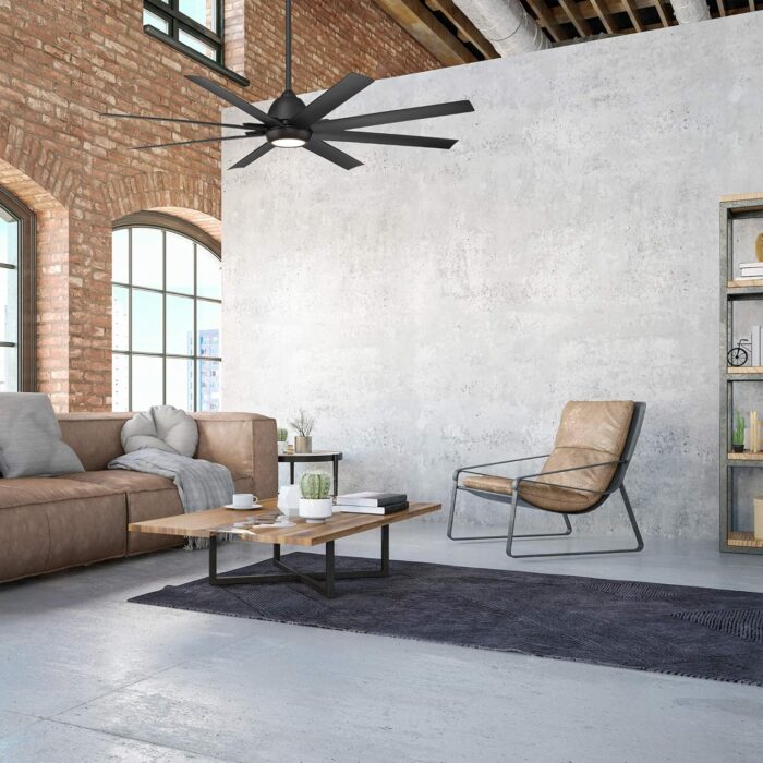 WAC Smart Fans Mocha XL Indoor and Outdoor 8-Blade Smart Home Ceiling Fan 66in Matte Black with 3000K LED Light Kit and Remote Control works with Alexa and iOS or Android App - Image 8
