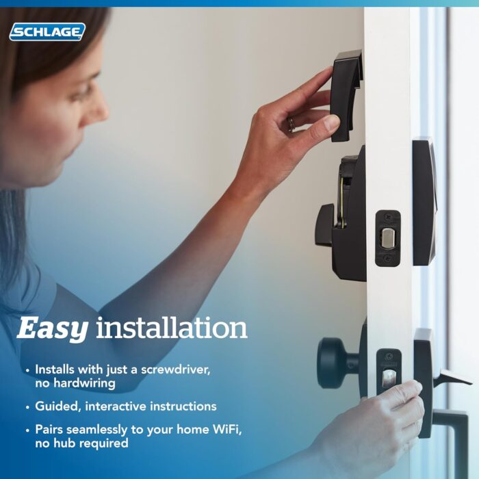 SCHLAGE Encode Smart Wi-Fi Deadbolt with Camelot Trim in Satin Nickel - Image 8