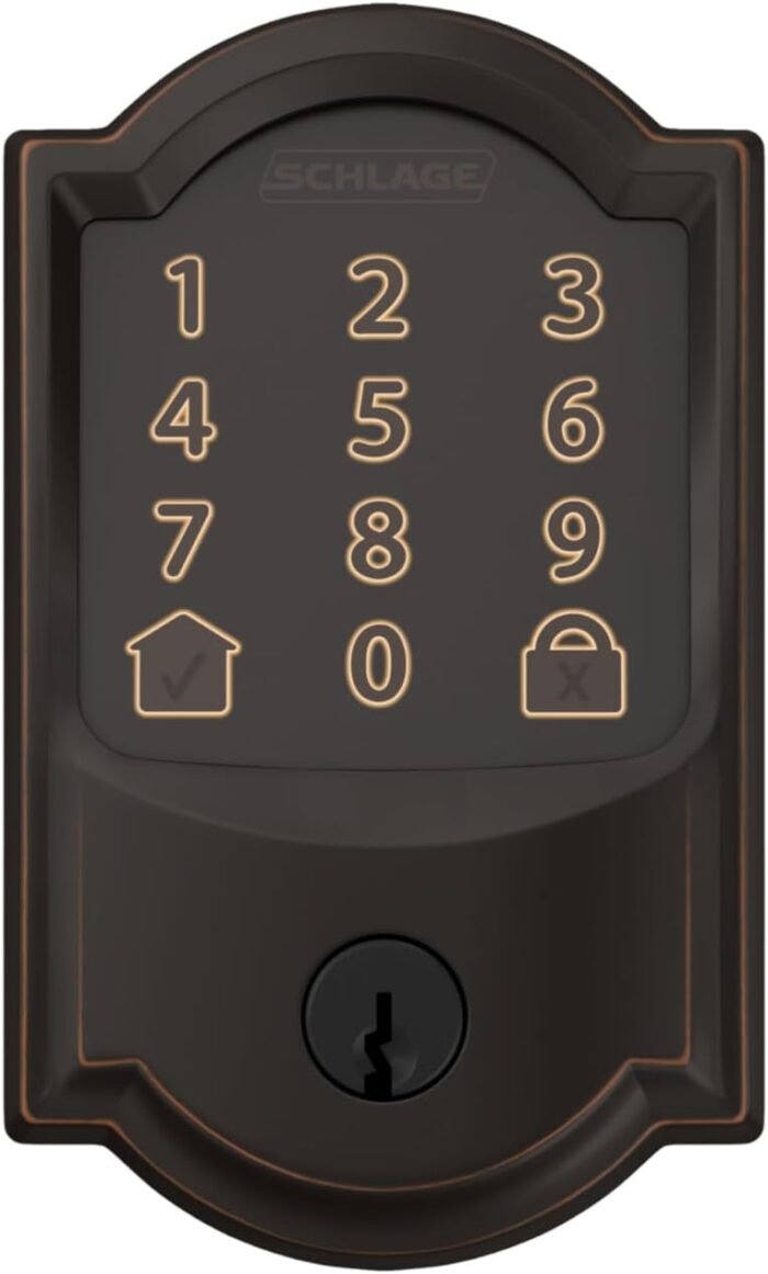 SCHLAGE Encode Smart Wi-Fi Deadbolt with Camelot Trim in Aged Bronze - Image 9