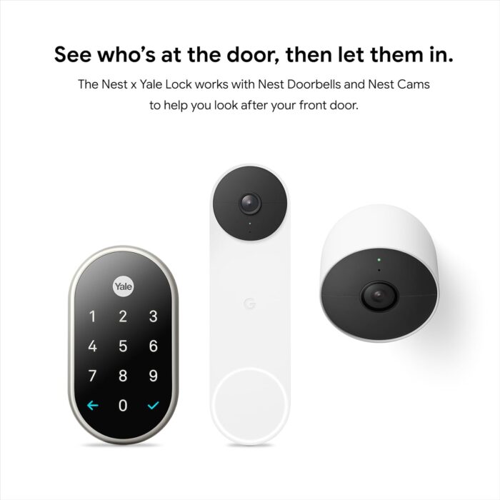 Google Nest x Yale Lock - Tamper-Proof Smart Lock for Keyless Entry - Keypad Deadbolt Lock for Front Door - Satin Nickel - Image 10