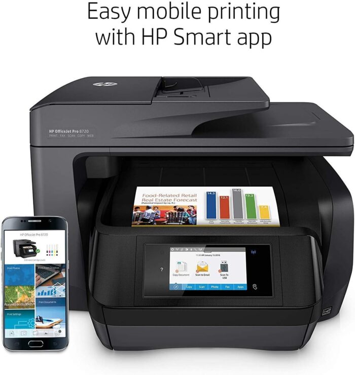 HP OfficeJet Pro 8720 All-in-One Wireless Printer, HP Instant Ink or Amazon Dash replenishment ready - Black (M9L74A) - Image 10