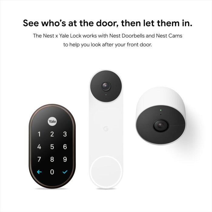Google Nest x Yale Lock - Tamper-Proof Smart Lock for Keyless Entry - Keypad Deadbolt Lock for Front Door - Oil Rubbed Bronze - Image 10