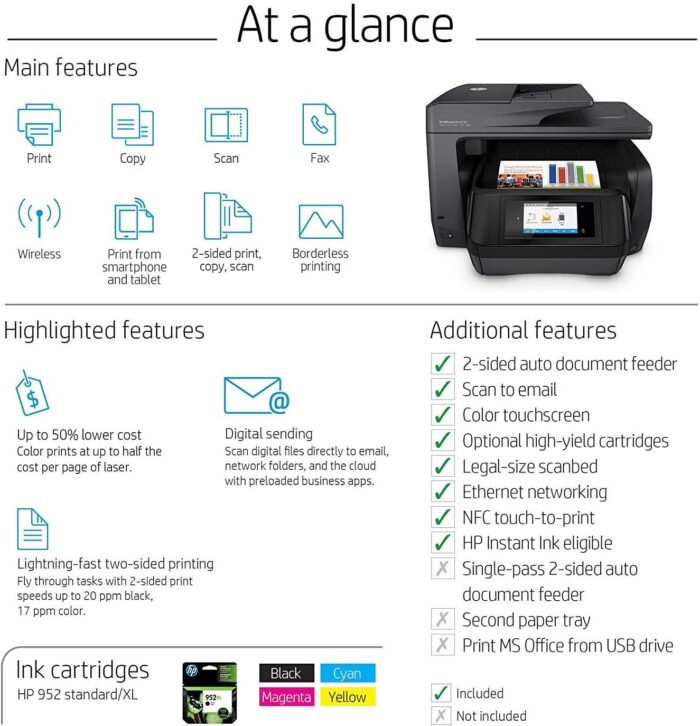 HP OfficeJet Pro 8720 All-in-One Wireless Printer, HP Instant Ink or Amazon Dash replenishment ready - Black (M9L74A) - Image 8