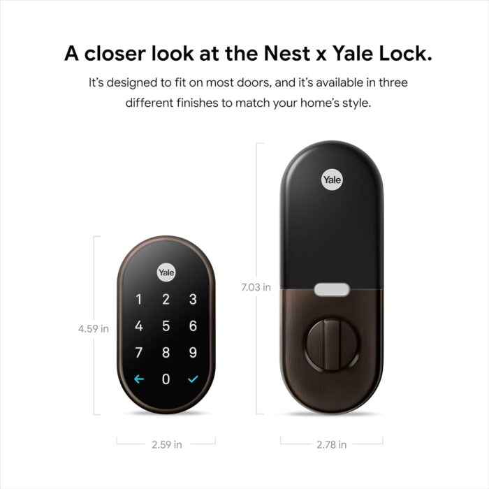 Google Nest x Yale Lock - Tamper-Proof Smart Lock for Keyless Entry - Keypad Deadbolt Lock for Front Door - Oil Rubbed Bronze - Image 12