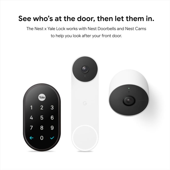 Google Nest x Yale Lock - Tamper Proof Smart Lock for Keyless Entry - Keypad Deadbolt Lock for Front Door - Black Suede - Image 10