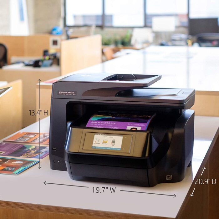 HP OfficeJet Pro 8720 All-in-One Wireless Printer, HP Instant Ink or Amazon Dash replenishment ready - Black (M9L74A) - Image 4