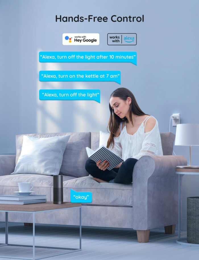 Govee Smart Plug 15A, WiFi Bluetooth Outlets 4 Pack Work with Alexa and Google Assistant, WiFi Plugs with Multiple Timers, Govee Home APP Group Control Remotely, No Hub Required, ETL&FCC Certified - Image 3