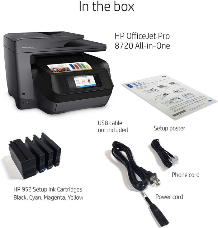 HP OfficeJet Pro 8720 All-in-One Wireless Printer, HP Instant Ink or Amazon Dash replenishment ready - Black (M9L74A) - Image 5