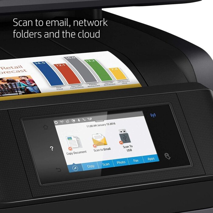 HP OfficeJet Pro 8720 All-in-One Wireless Printer, HP Instant Ink or Amazon Dash replenishment ready - Black (M9L74A) - Image 9