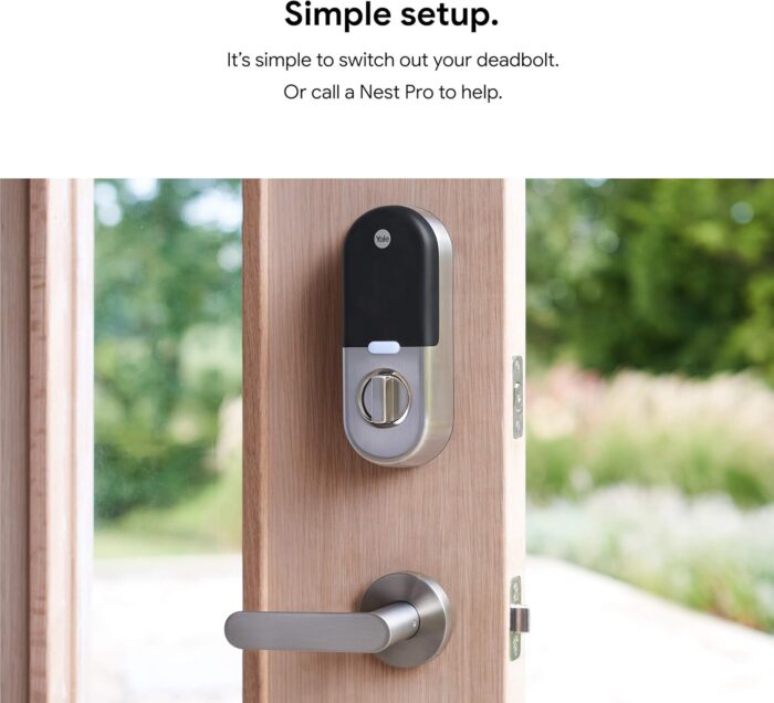 Google Nest x Yale Lock - Tamper Proof Smart Lock for Keyless Entry - Keypad Deadbolt Lock for Front Door - Black Suede - Image 9