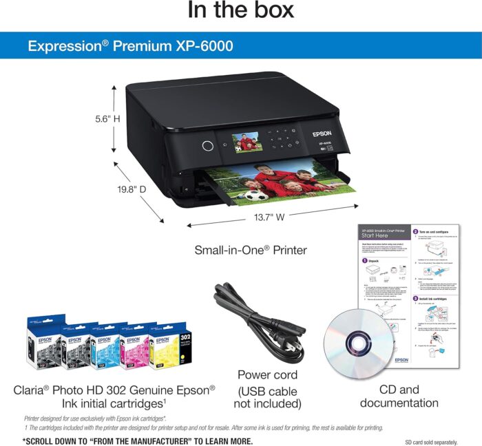 Epson Expression Premium XP-6000 Wireless Color Photo Printer with Scanner & Copier, Amazon Dash Replenishment Ready - Image 5