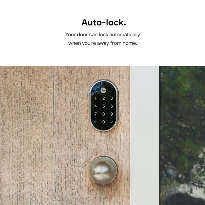 Google Nest x Yale Lock - Tamper-Proof Smart Lock for Keyless Entry - Keypad Deadbolt Lock for Front Door - Satin Nickel - Image 7