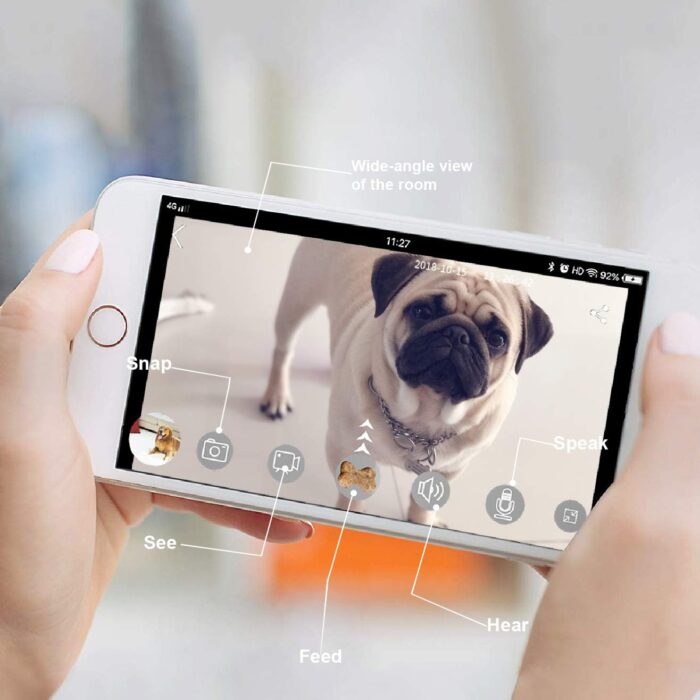 SKYMEE Dog Camera Treat Dispenser,WiFi Full HD Pet Camera with Two-Way Audio and Night Vision,Compatible with Alexa (2.4G WiFi ONLY) (Petalk AI) - Image 5