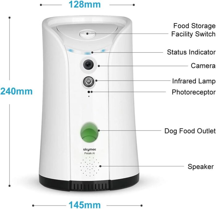 SKYMEE Dog Camera Treat Dispenser,WiFi Full HD Pet Camera with Two-Way Audio and Night Vision,Compatible with Alexa (2.4G WiFi ONLY) (Petalk AI) - Image 6