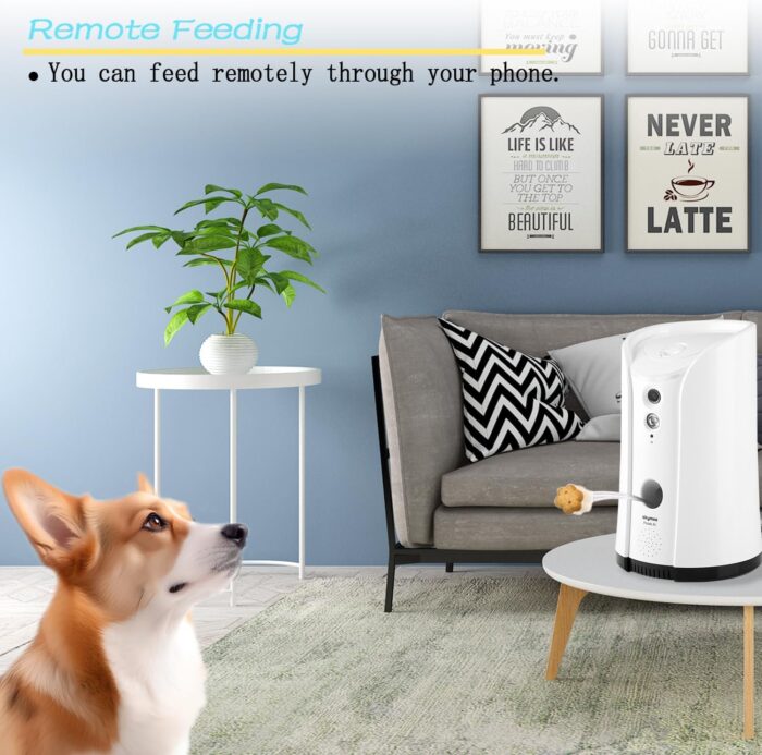 SKYMEE Dog Camera Treat Dispenser,WiFi Full HD Pet Camera with Two-Way Audio and Night Vision,Compatible with Alexa (2.4G WiFi ONLY) (Petalk AI) - Image 3