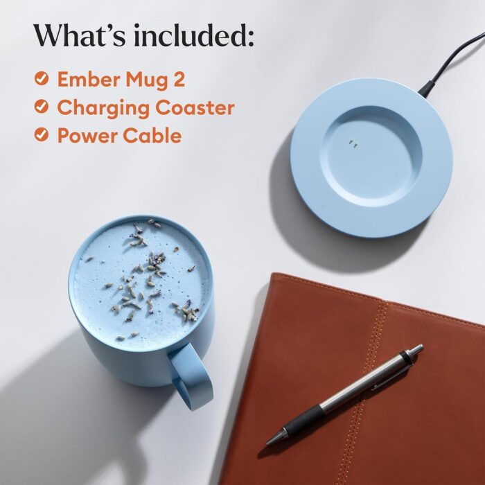 Ember Temperature Control 14oz Smart Mug 2, App-Controlled and Rechargeable Heated Coffee Cup Warmer with Intelligent LED Display, Powder Blue - Image 7