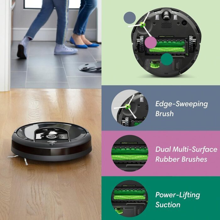 iRobot Roomba i7+ (7550) Robot Vacuum with Automatic Dirt Disposal - Empties Itself for up to 60 Days, Wi-Fi Connected, Smart Mapping, Works with Alexa, Ideal for Pet Hair, Carpets, Hard Floors - Image 3