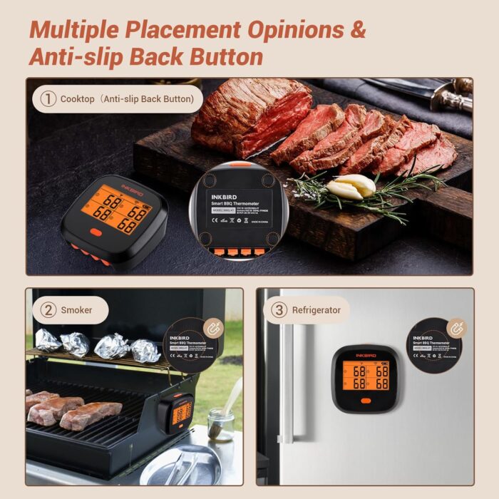 Inkbird WiFi Meat Thermometer IBBQ-4T, Wireless WiFi BBQ Thermometer for Smoker, Oven | APP Calibration Temp Graph | Mobile Notification Timer Alarm | Rechargeable Digital Grill Thermometer, 4 Probes - Image 4