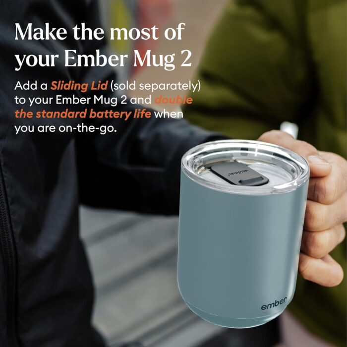 Ember Temperature Control 14oz Smart Mug 2, App-Controlled and Rechargeable Heated Coffee Cup Warmer with Intelligent LED Display, Powder Blue - Image 5