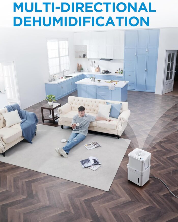 Midea Cube 35 Pint Dehumidifier for Basement and Rooms at Home for up to 3,500 Sq. Ft., Smart Control, Compatible with Alexa (White), Drain Hose Included, ENERGY STAR Most Efficient 2023 - Image 2