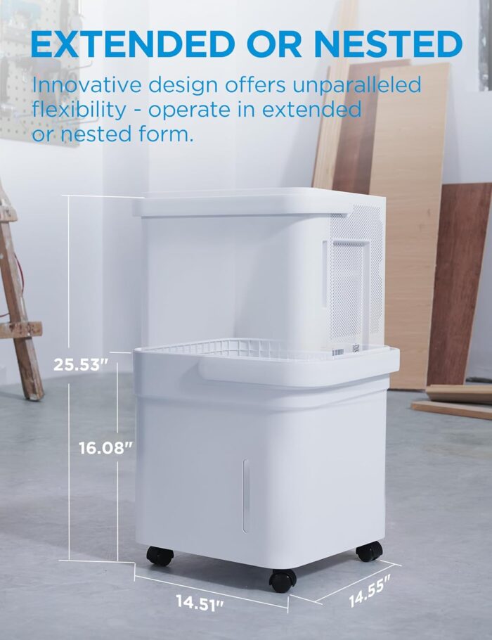 Midea Cube 35 Pint Dehumidifier for Basement and Rooms at Home for up to 3,500 Sq. Ft., Smart Control, Compatible with Alexa (White), Drain Hose Included, ENERGY STAR Most Efficient 2023 - Image 4