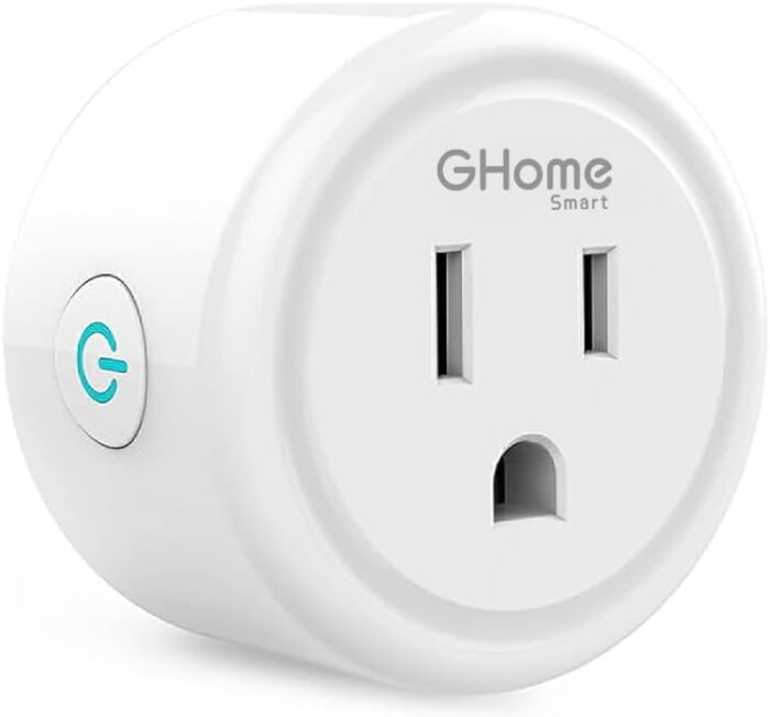 GHome Smart Mini Plug, Wi-Fi Outlet Socket Compatible with Alexa and Google Home, Remote Control with Timer Function, No Hub Required, ETL FCC Listed, White [1 Pack]