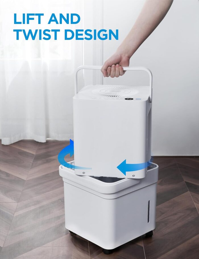 Midea Cube 50 Pint Dehumidifier for Basement and Rooms at Home for up to 4,500 Sq. Ft., Built-in Pump, Drain Hose Included, Smart Control, Works with Alexa (White), ENERGY STAR Most Efficient 2023 - Image 8