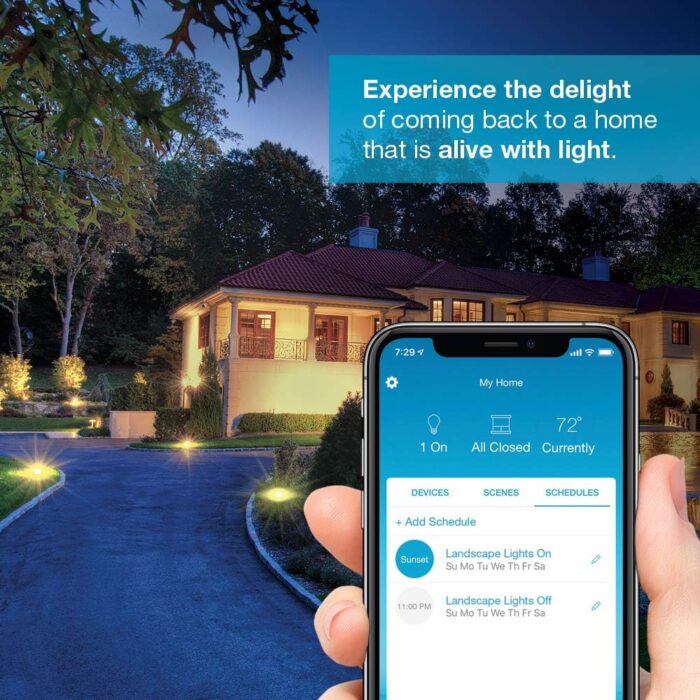 Lutron Outdoor Smart Plug For Caseta Smart Lighting, for Summer Lights, Patio Lights, Backyard Lights, Outdoor Lights, and Motors, 15A LED Fixtures & 1/2 HP Motors, PD-15OUT-BL, Black​ - Image 10